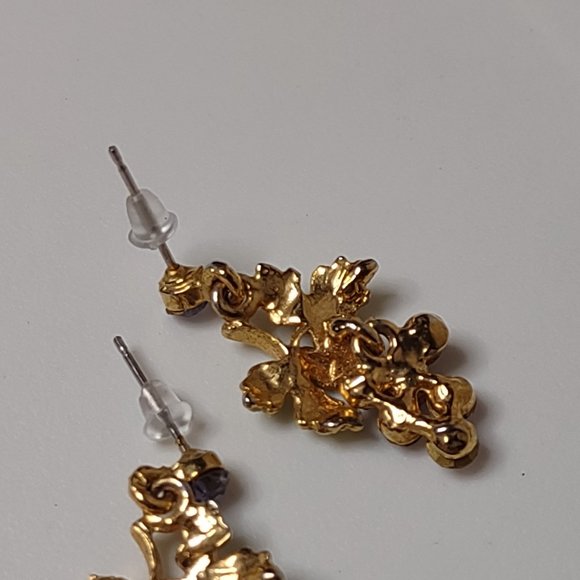 Cute Purple Grapes And Leaves Earrings - Picture 13 of 14